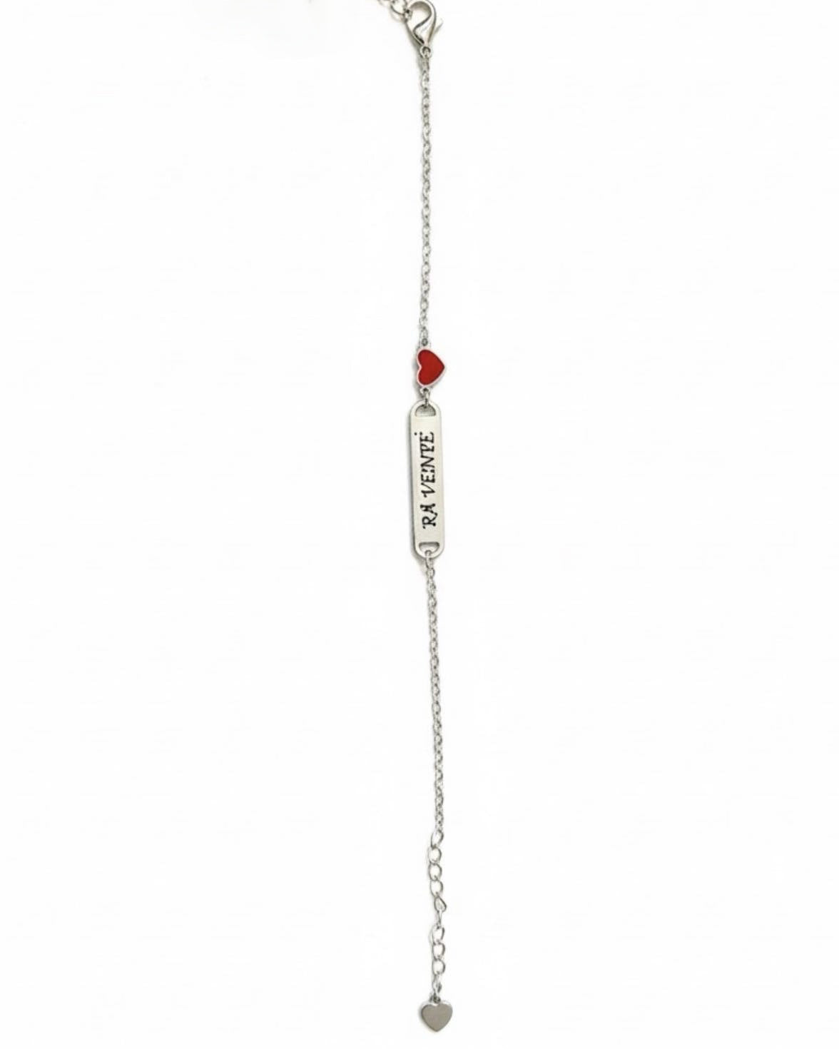 Bracelet 700 delicate plate with a beautiful heart stone