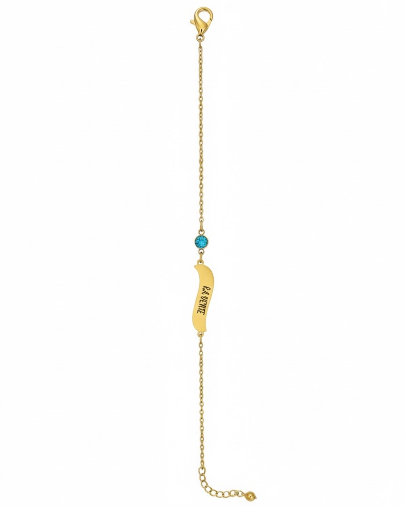 Bracelet 700 bar plate with a beautiful baguette stone
