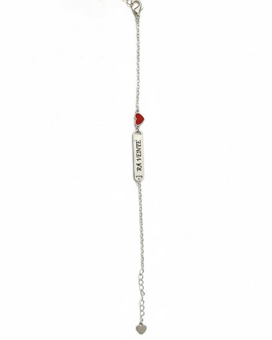 Bracelet 700 delicate plate with a beautiful heart stone